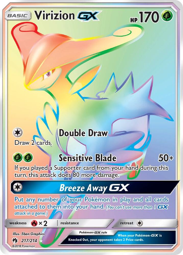 Virizion GX 217/214 (SM - Lost Thunder)  - Holofoil | Good Games Cannington