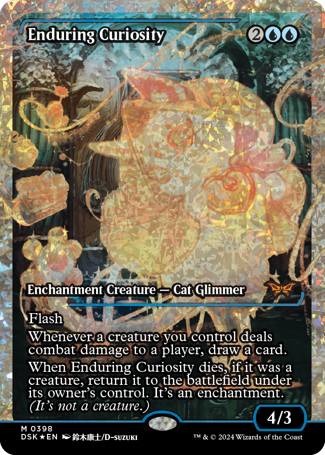 Enduring Curiosity (Japan Showcase Fracture Foil) [Duskmourn: House of Horror] | Good Games Cannington