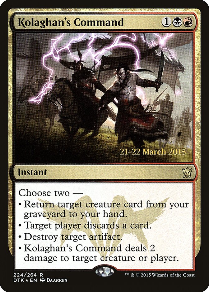 Kolaghan's Command [Dragons of Tarkir Prerelease Promos] | Good Games Cannington
