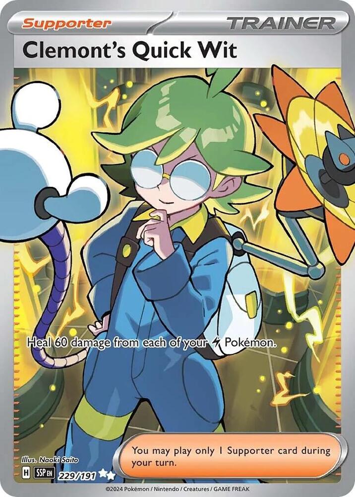 Clemont's Quick Wit 229/191 (SV08: Surging Sparks)  - Holofoil | Good Games Cannington