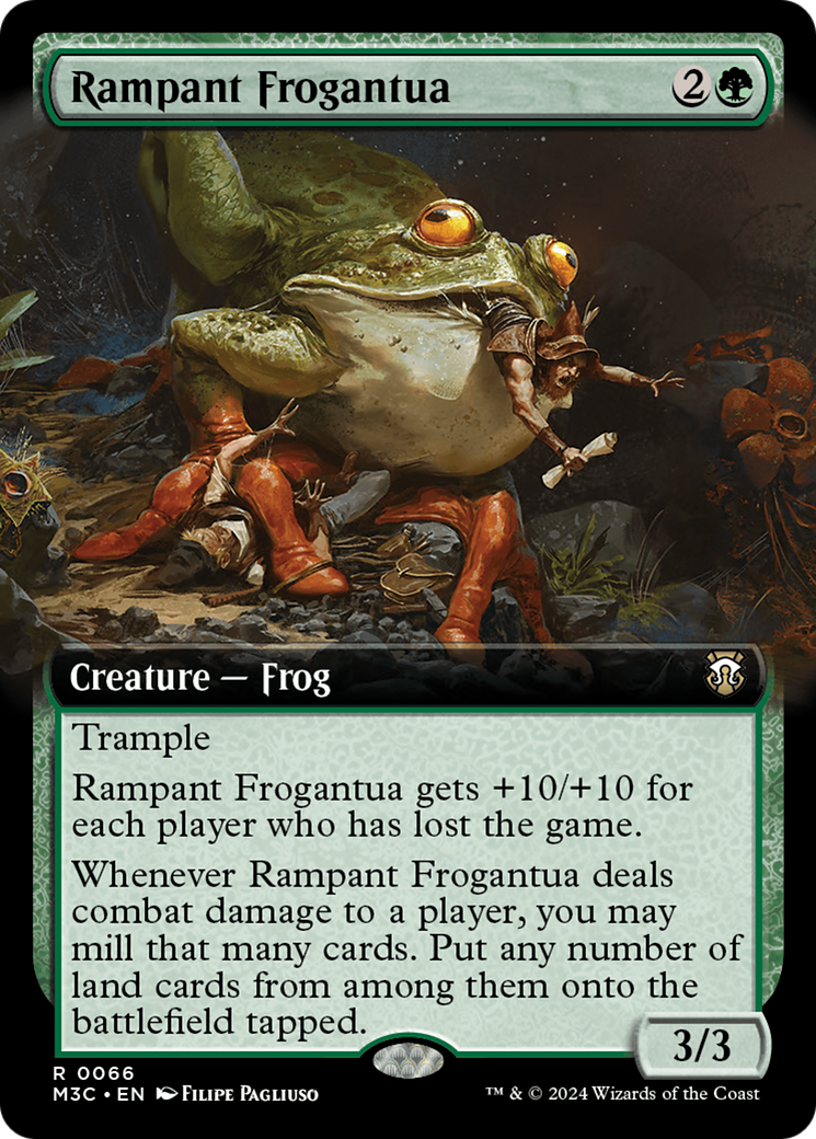 Rampant Frogantua (Extended Art) (Ripple Foil) [Modern Horizons 3 Commander] | Good Games Cannington