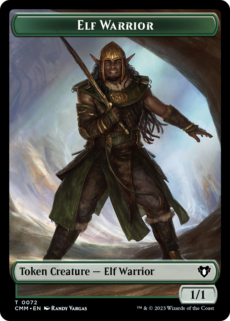 Elf Warrior // Cleric Double-Sided Token [Commander Masters Tokens] | Good Games Cannington
