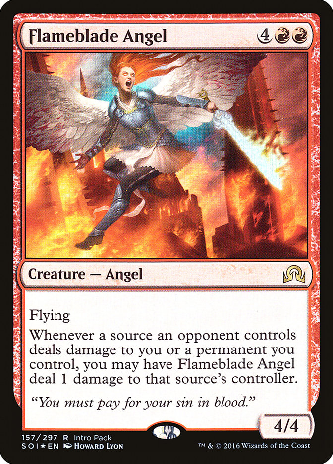 Flameblade Angel (Intro Pack) [Shadows over Innistrad Promos] | Good Games Cannington