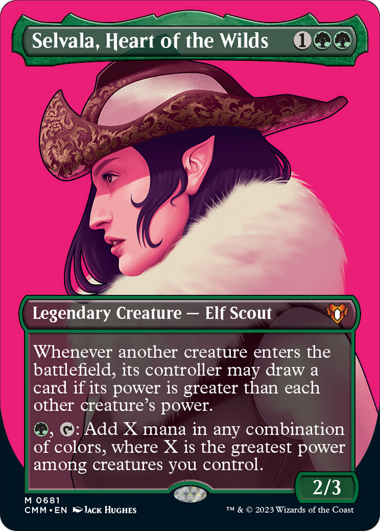 Selvala, Heart of the Wilds (Borderless Profile) [Commander Masters] | Good Games Cannington