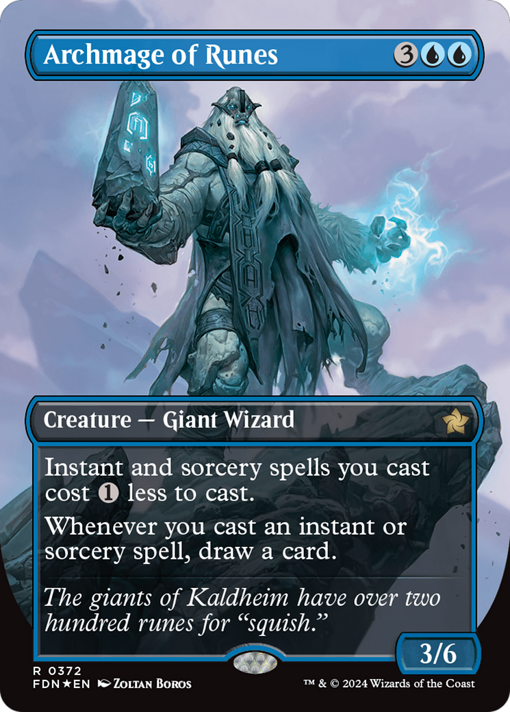 Archmage of Runes (Borderless) (Mana Foil) [Foundations] | Good Games Cannington
