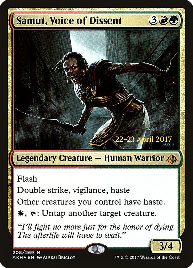 Samut, Voice of Dissent [Amonkhet Prerelease Promos] | Good Games Cannington