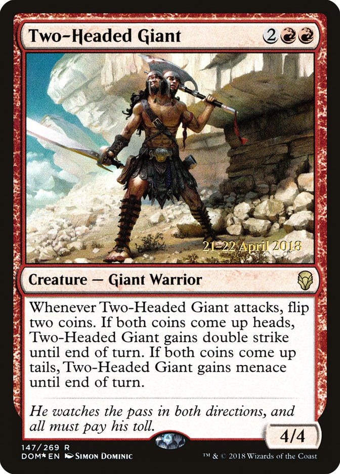 Two-Headed Giant [Dominaria Prerelease Promos] | Good Games Cannington