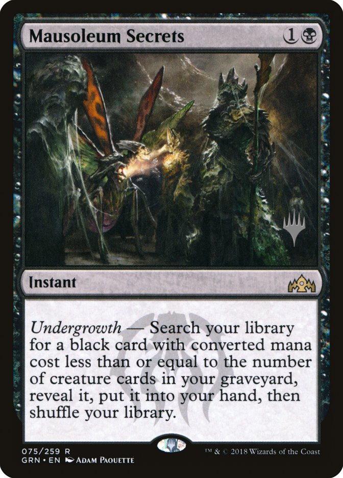 Mausoleum Secrets (Promo Pack) [Guilds of Ravnica Promos] | Good Games Cannington