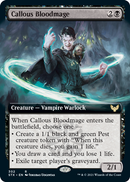 Callous Bloodmage (Extended Art) [Strixhaven: School of Mages] | Good Games Cannington