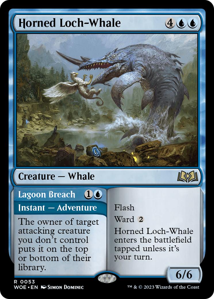 Horned Loch-Whale // Lagoon Breach [Wilds of Eldraine] | Good Games Cannington