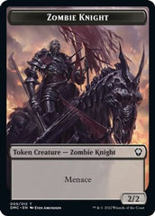 Zombie Knight // Griffin Double-Sided Token [Dominaria United Commander Tokens] | Good Games Cannington