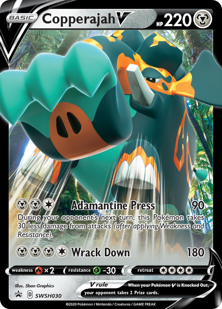 Copperajah V (SWSH030) (Jumbo Card) [Sword & Shield: Black Star Promos] | Good Games Cannington