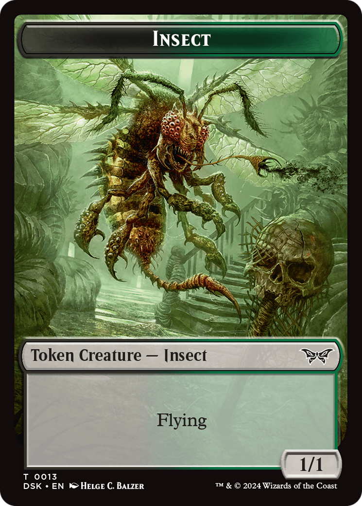 Insect (0013) // Spider Double-Sided Token [Duskmourn: House of Horror Tokens] | Good Games Cannington