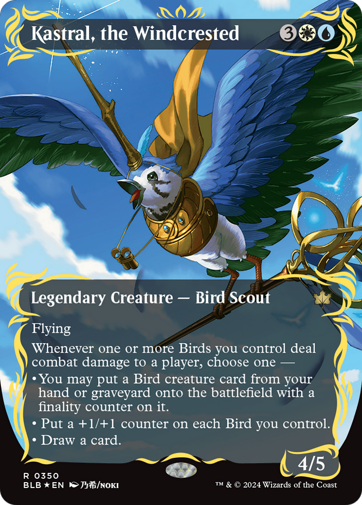 Kastral, the Windcrested (Borderless) (Raised Foil) [Bloomburrow] | Good Games Cannington