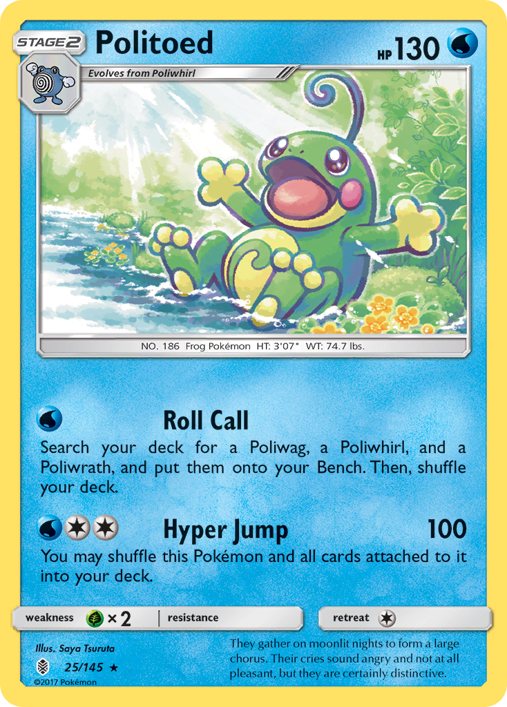Politoed (25/145) [Sun & Moon: Guardians Rising] | Good Games Cannington