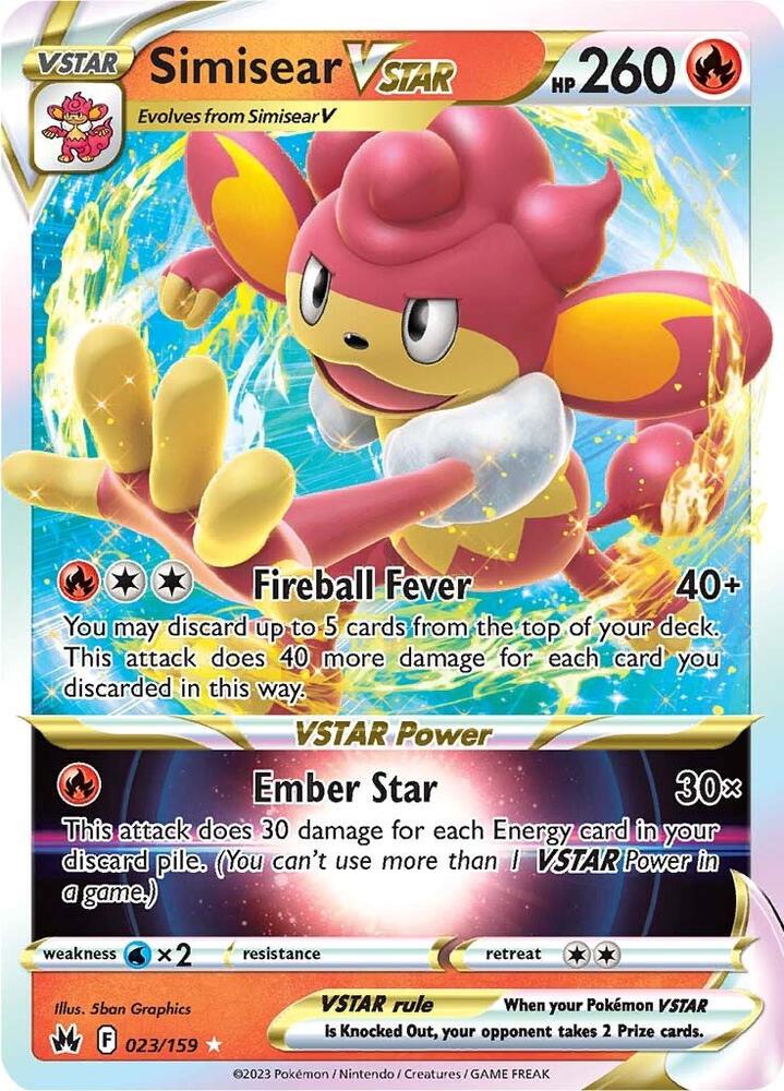 Simisear VSTAR 023/159 (Crown Zenith)  - Holofoil | Good Games Cannington