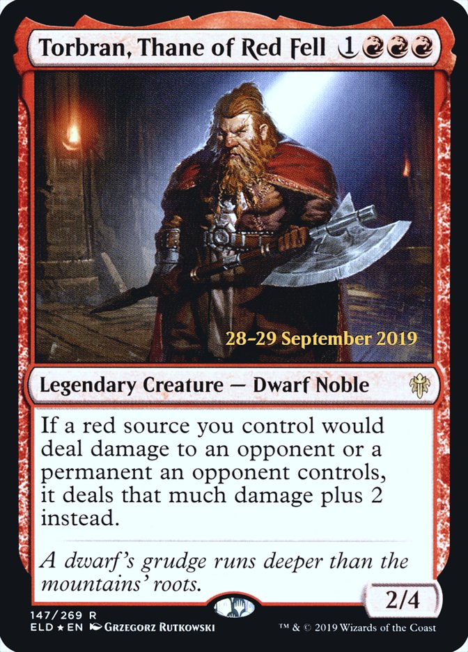 Torbran, Thane of Red Fell [Throne of Eldraine Prerelease Promos] | Good Games Cannington
