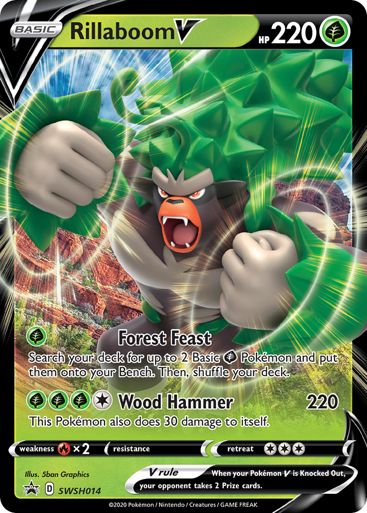 Rillaboom V (SWSH014) (Jumbo Card) [Sword & Shield: Black Star Promos] | Good Games Cannington
