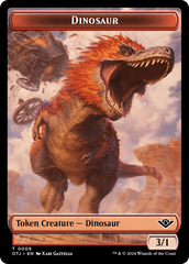 Mercenary // Dinosaur Double-Sided Token [Outlaws of Thunder Junction Tokens] | Good Games Cannington