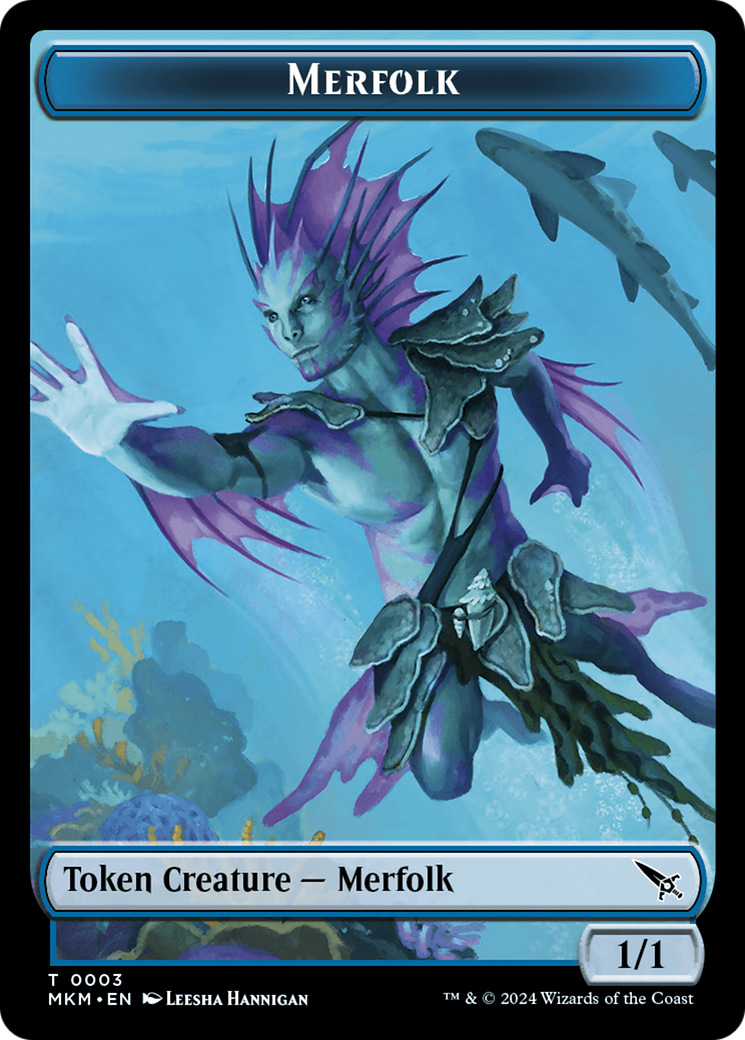 Detective // Merfolk Double-Sided Token [Murders at Karlov Manor Tokens] | Good Games Cannington