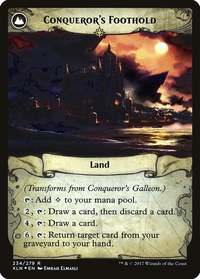 Conqueror's Galleon // Conqueror's Foothold [Ixalan Prerelease Promos] | Good Games Cannington