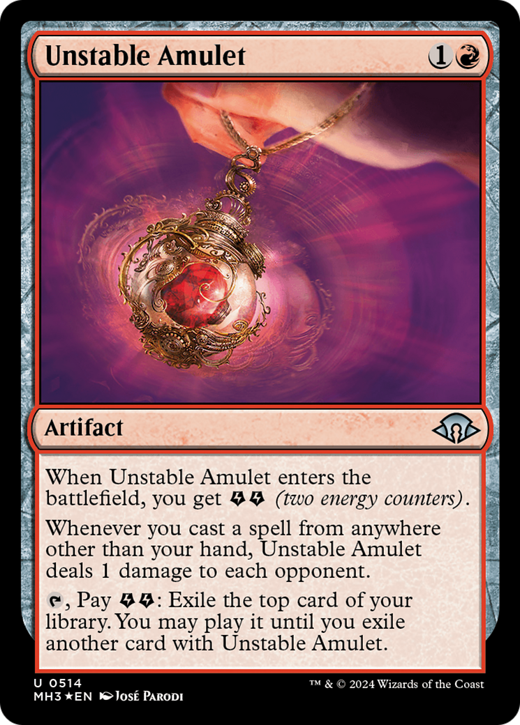 Unstable Amulet (Ripple Foil) [Modern Horizons 3] | Good Games Cannington