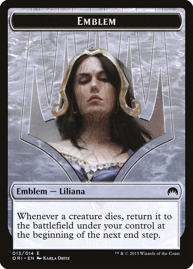 Liliana, Defiant Necromancer Emblem [Magic Origins Tokens] | Good Games Cannington