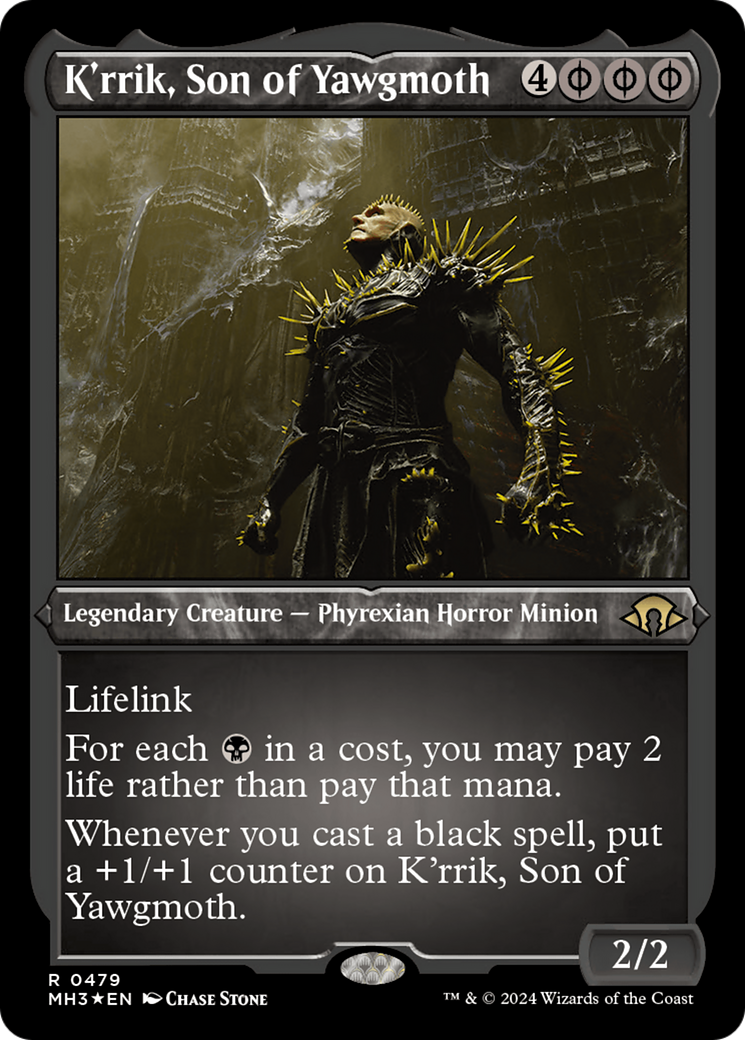 K'rrik, Son of Yawgmoth (Foil Etched) [Modern Horizons 3] | Good Games Cannington