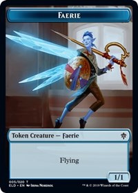 Faerie // Food (15) Double-Sided Token [Throne of Eldraine Tokens] | Good Games Cannington