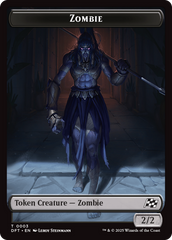 Zombie Warrior // Zombie (0003) Double-Sided Token [Aetherdrift Tokens] | Good Games Cannington
