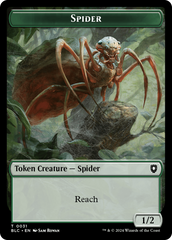Spider // Blood Double-Sided Token [Bloomburrow Commander Tokens] | Good Games Cannington