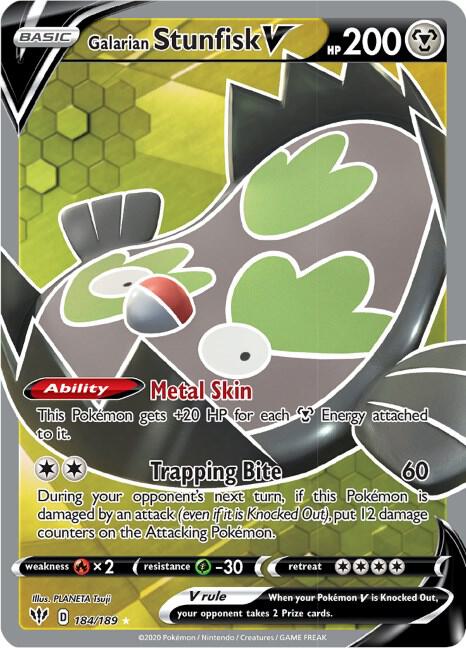 Galarian Stunfisk V Full Art (SWSH03: Darkness Ablaze)  - Holofoil | Good Games Cannington