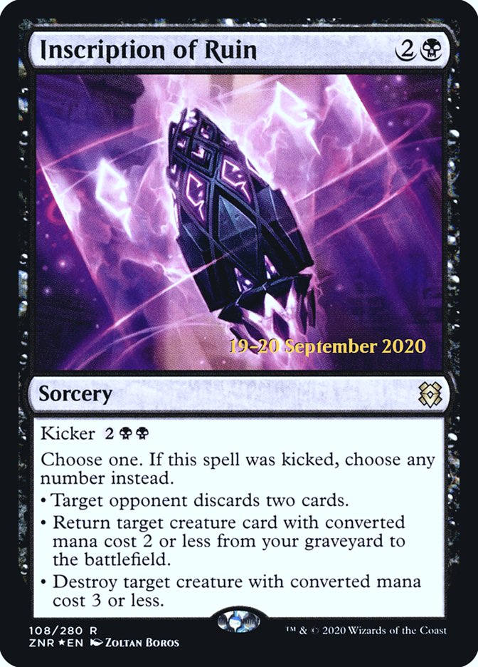 Inscription of Ruin [Zendikar Rising Prerelease Promos] | Good Games Cannington
