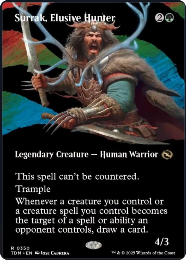 Surrak, Elusive Hunter (Borderless) [Tarkir: Dragonstorm] | Good Games Cannington