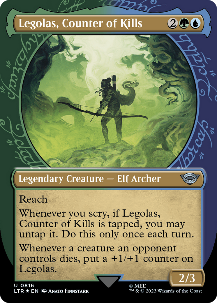 Legolas, Counter of Kills (Showcase) (Surge Foil) [The Lord of the Rings: Tales of Middle-Earth] | Good Games Cannington
