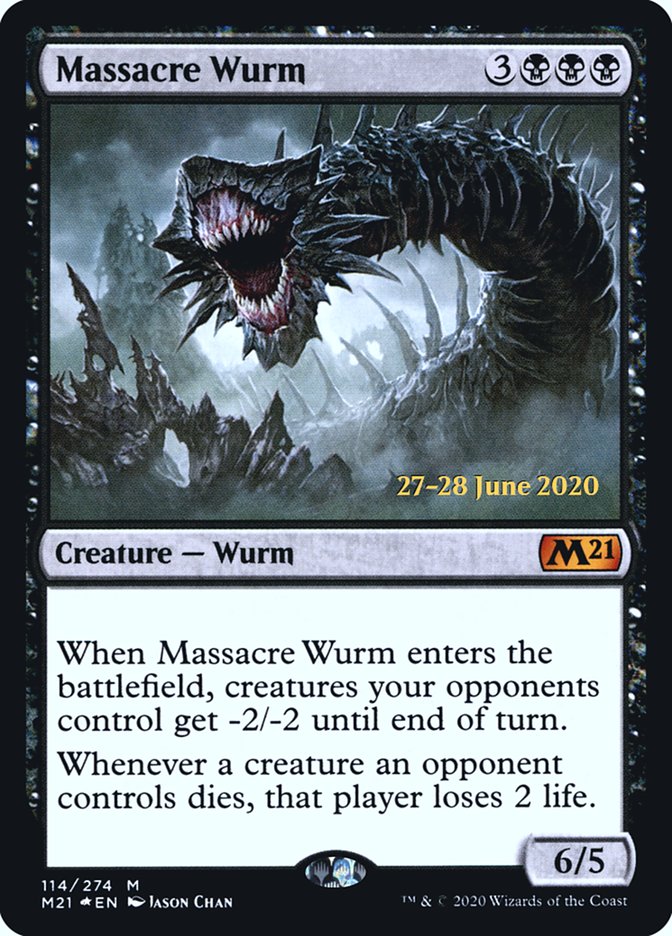Massacre Wurm [Core Set 2021 Prerelease Promos] | Good Games Cannington