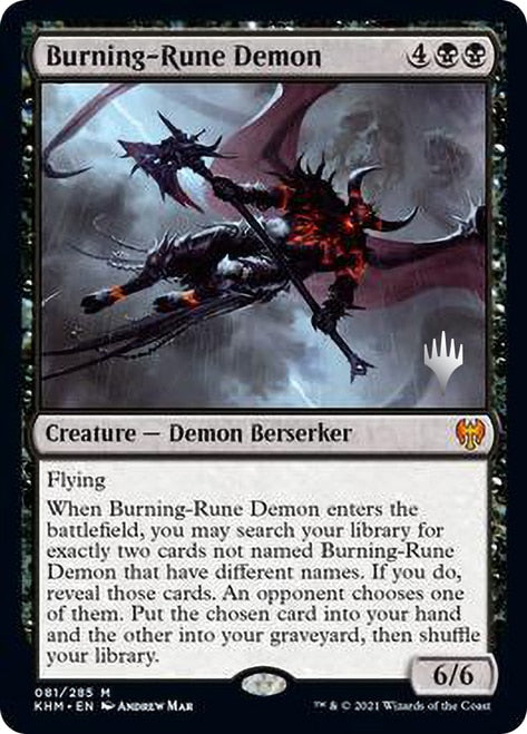 Burning-Rune Demon (Promo Pack) [Kaldheim Promos] | Good Games Cannington