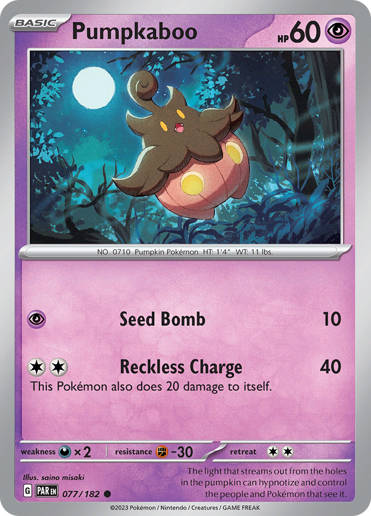 Pumpkaboo (077/182) [Scarlet & Violet: Paradox Rift] | Good Games Cannington