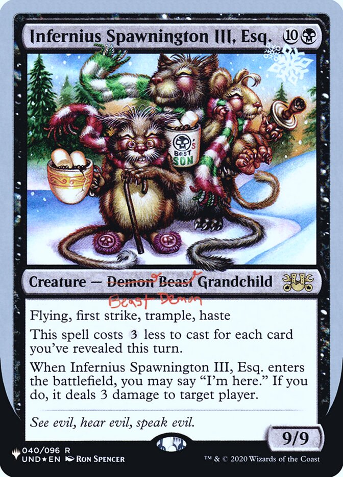 Infernius Spawnington III, Esq. (Unfinity Foil Edition) [The List] | Good Games Cannington
