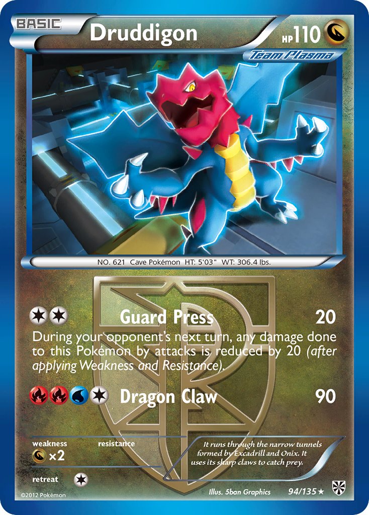 Druddigon (94/135) (Theme Deck Exclusive) [Black & White: Plasma Storm] | Good Games Cannington