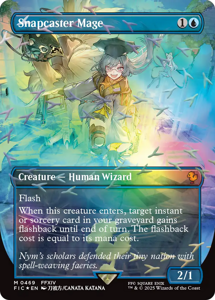 Snapcaster Mage (Borderless) (Chocobo Track Foil) [FINAL FANTASY Commander] | Good Games Cannington