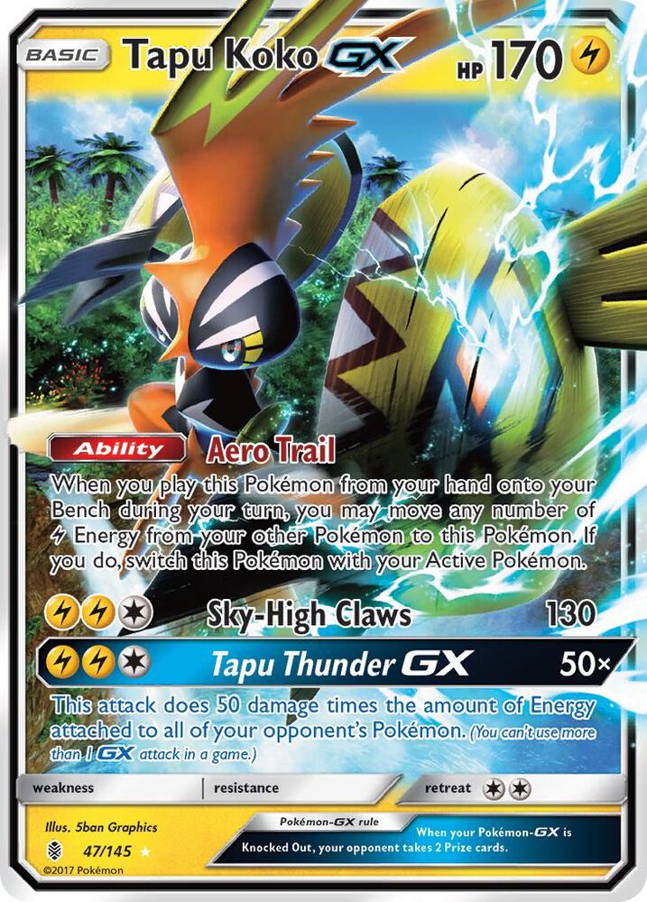 Tapu Koko GX 47/145 (SM - Guardians Rising)  - Holofoil | Good Games Cannington