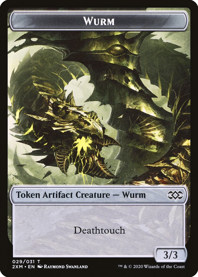 Treasure // Wurm (029) Double-Sided Token [Double Masters Tokens] | Good Games Cannington