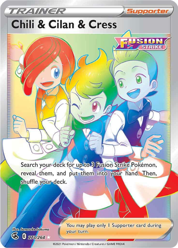 Chili & Cilan & Cress (273/264) [Sword & Shield: Fusion Strike] | Good Games Cannington
