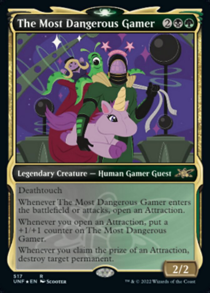 The Most Dangerous Gamer (Showcase) (Galaxy Foil) [Unfinity] | Good Games Cannington
