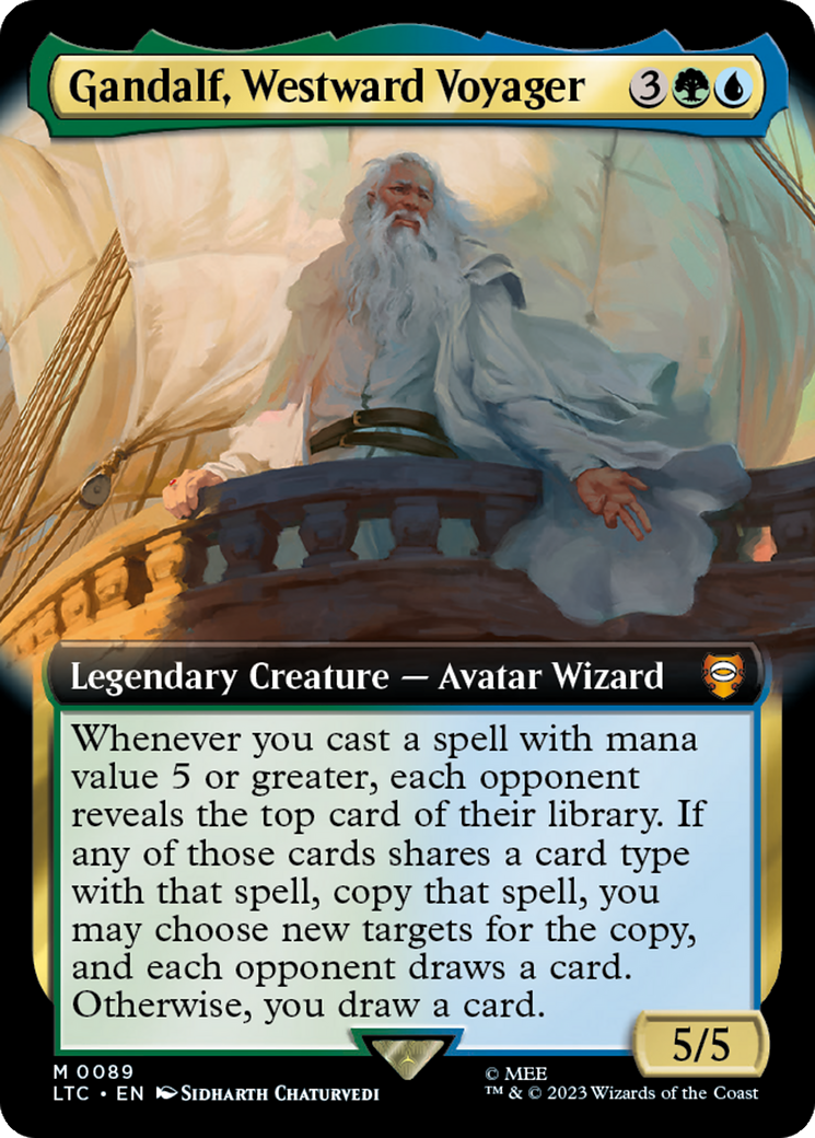 Gandalf, Westward Voyager (Extended Art) [The Lord of the Rings: Tales of Middle-Earth Commander] | Good Games Cannington