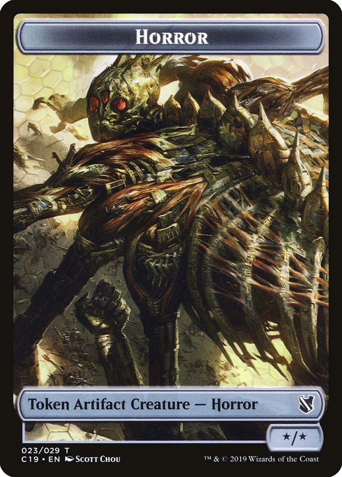 Angel of Sanctions // Horror Double-Sided Token [Commander 2019 Tokens] | Good Games Cannington