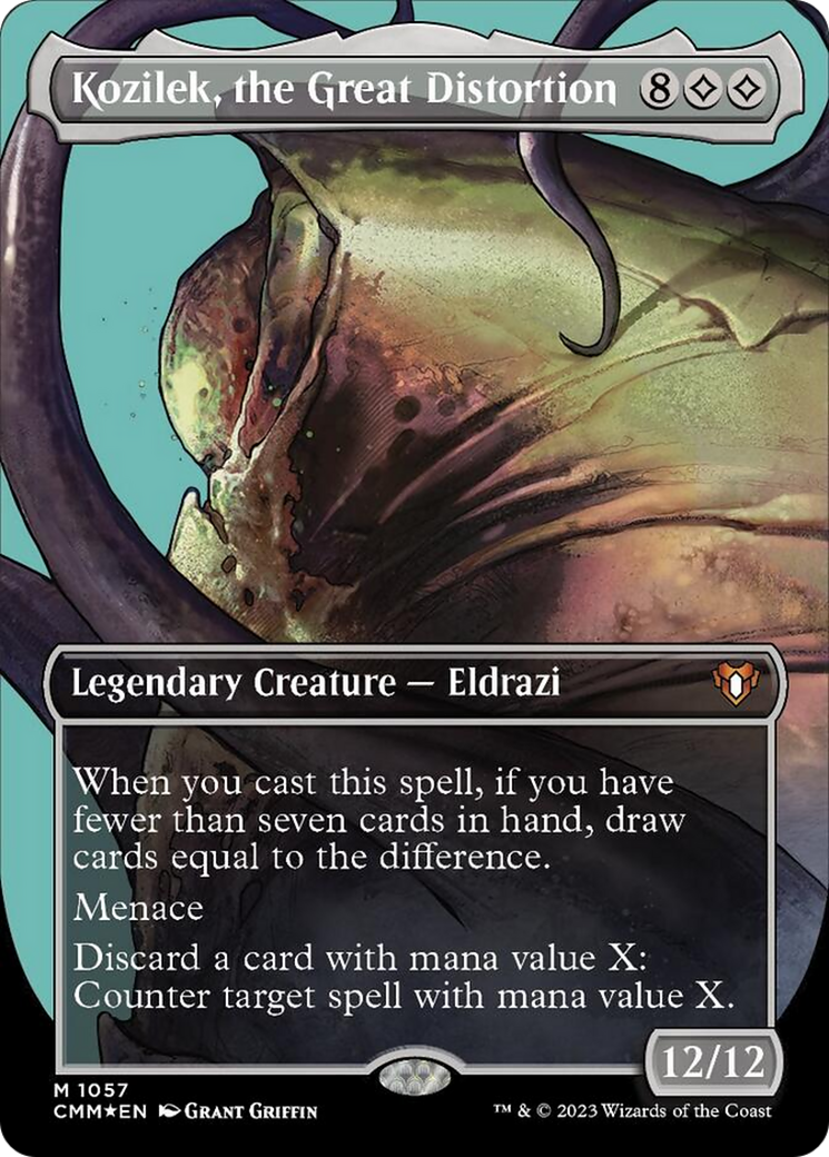 Kozilek, the Great Distortion (Borderless Textured Foil Frame Break) [Commander Masters] | Good Games Cannington