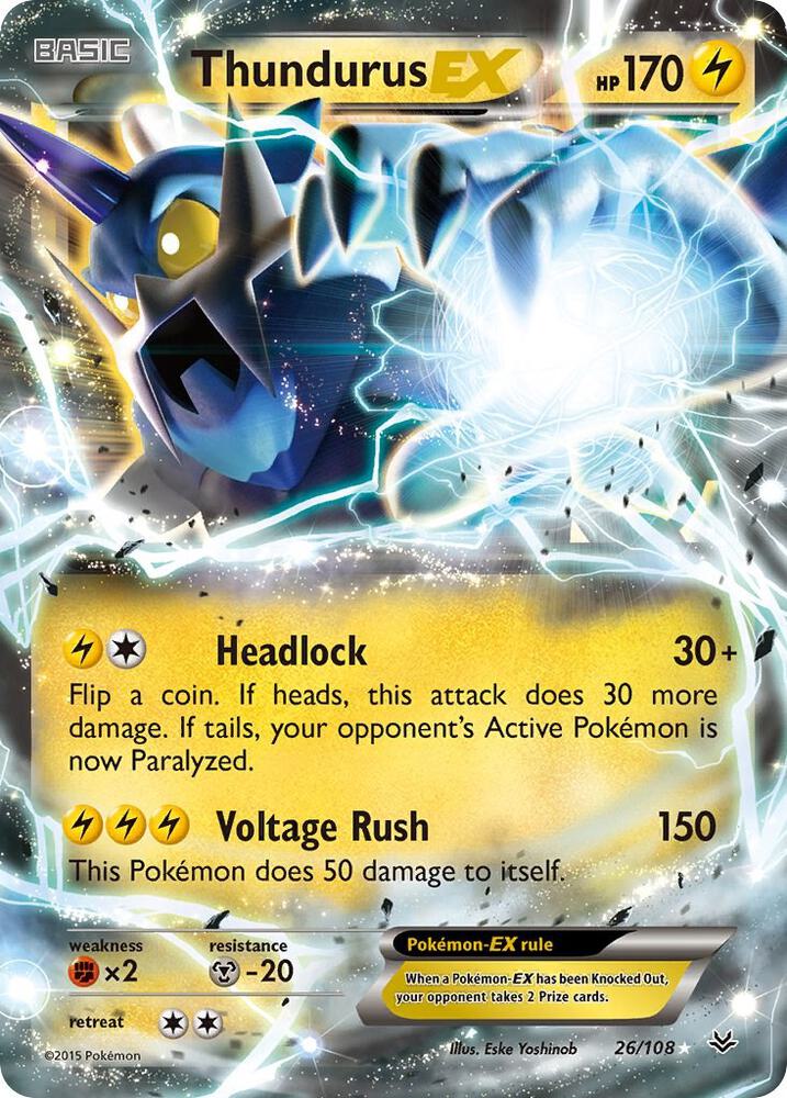 Thundurus EX 26/108 (XY - Roaring Skies)  - Holofoil | Good Games Cannington