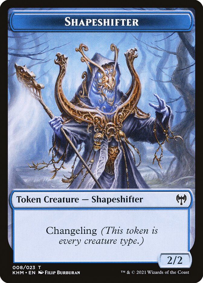 Elf Warrior // Shapeshifter Double-Sided Token [Kaldheim Tokens] | Good Games Cannington